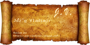Jég Vladimir névjegykártya